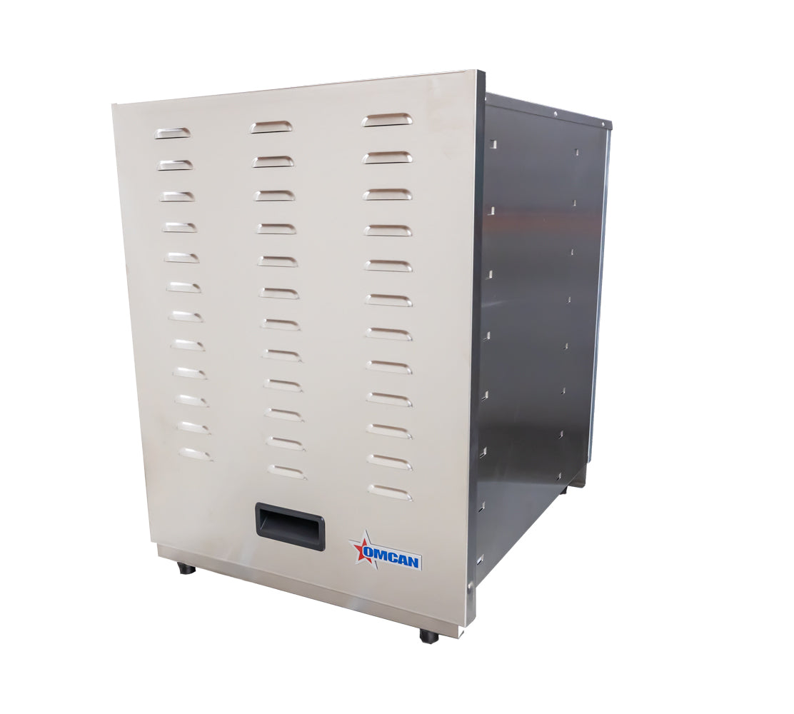 Omcan 47042 16 Tray Stainless Steel Food Dehydrator with Thermostat Control and Timer