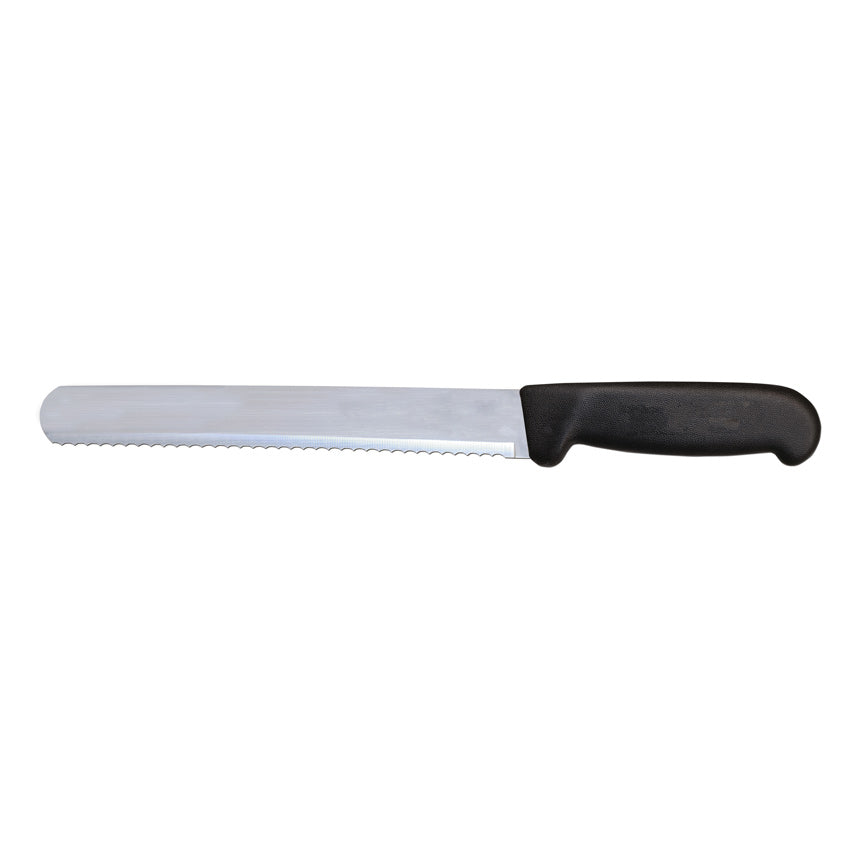 Omcan 12644 10-inch Black Polypropylene Handle Slicer Straight Wave Edge Knife