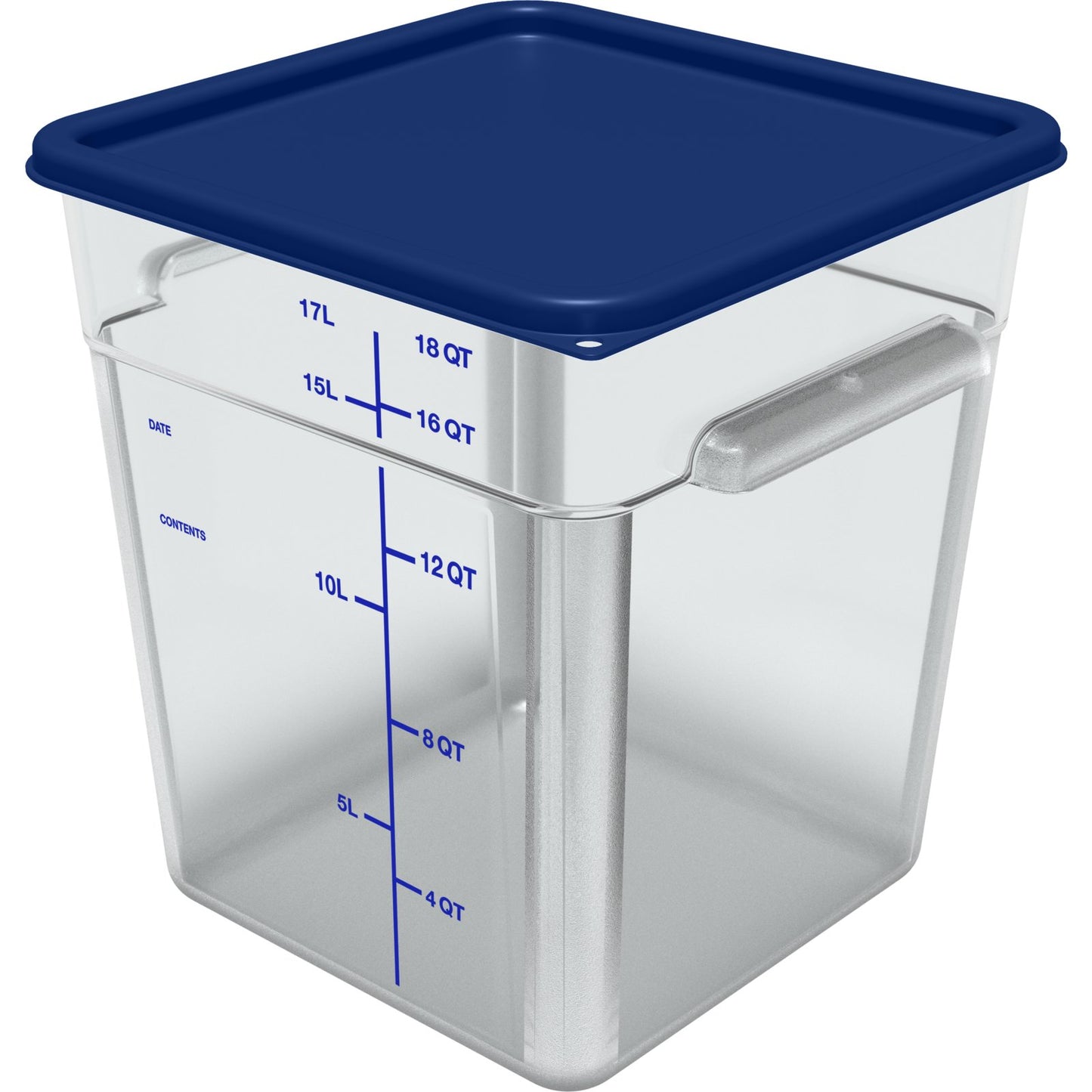 Carlisle 1195507 18 Qt Clear Square Polycarbonate Food Storage Container