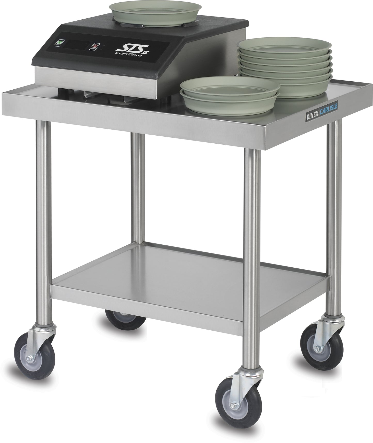 Dinex DXPICTABLEM 30" x 24" x 30.12" Stainless Steel Mobile Table for Induction Charger