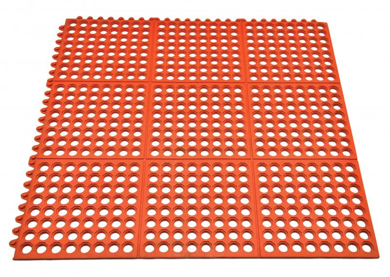 Omcan 39768 Terracotta Anti-Fatigue Mat with Interlocking Edges