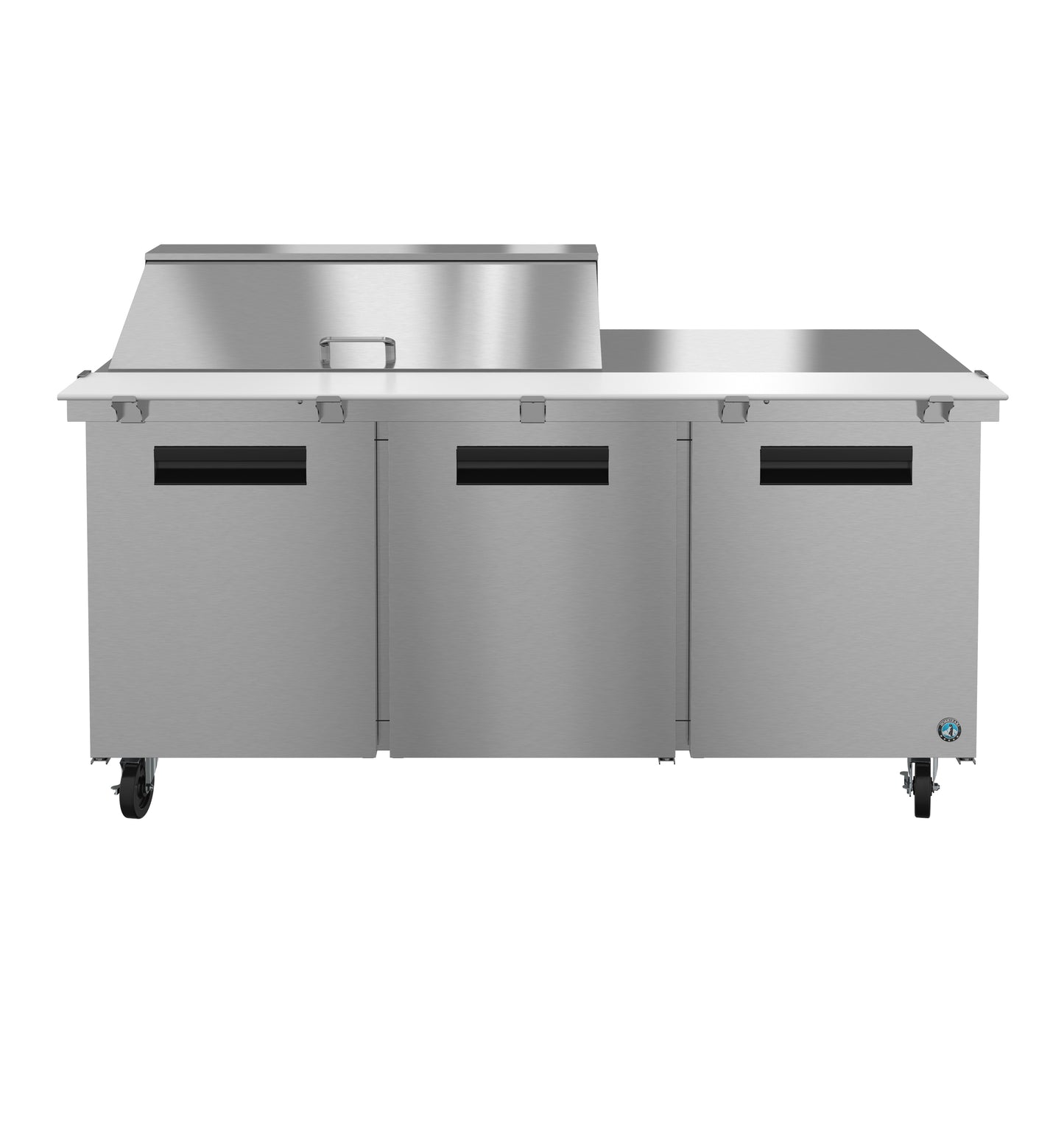 Hoshizaki SR72B-18M Three Section Stainless Doors Mega Top Prep Table Refrigerator