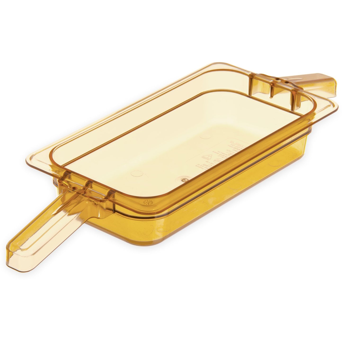 Carlisle 30860HH13 1/3 Size Amber High Heat Plastic StorPlus Food Pan with Handles, 2.5" Deep