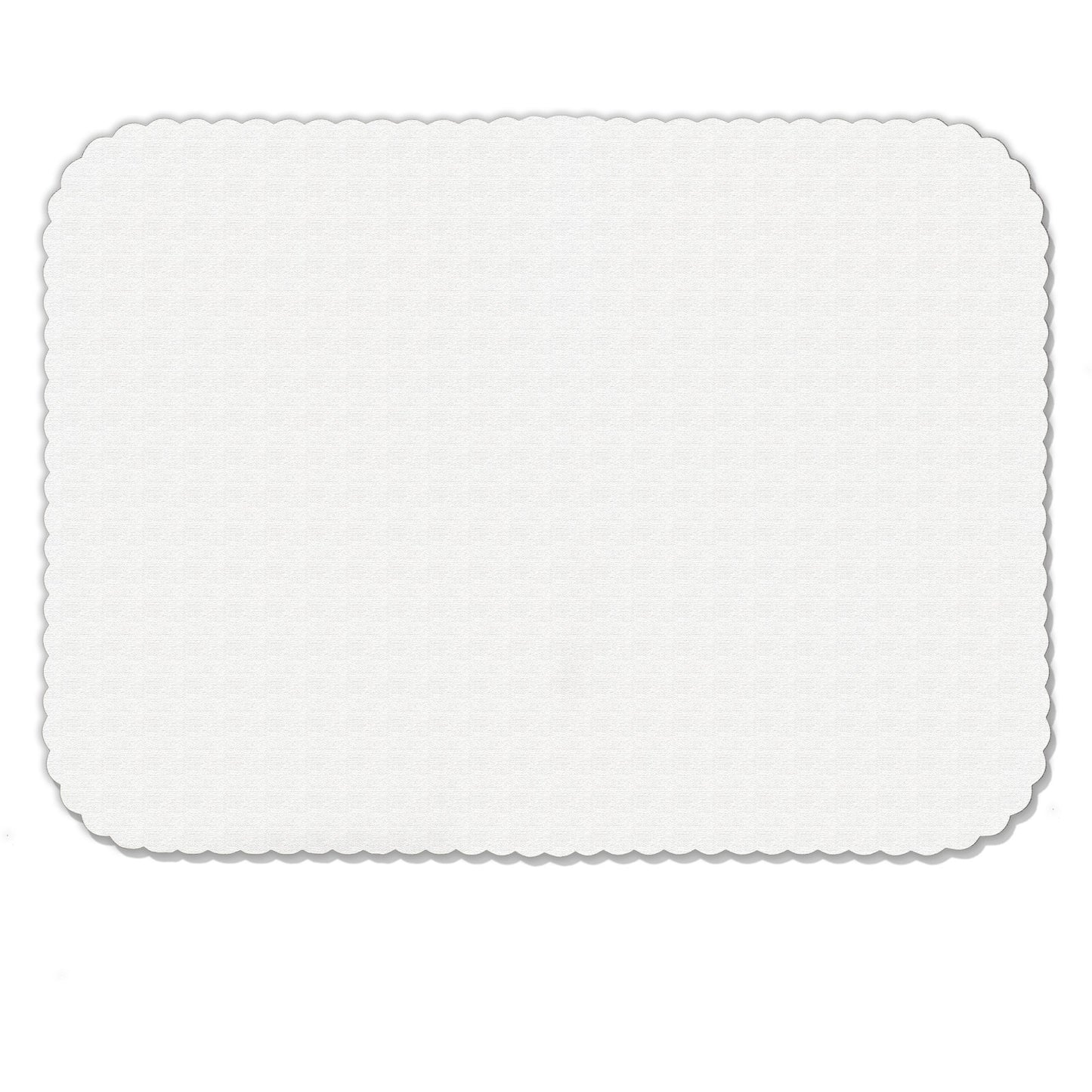 Carlisle DX5999I00102 12-3/4" x 16-5/8" White Embossed Tray Cover Size: I w/ Scalloped Edge/Round Corner