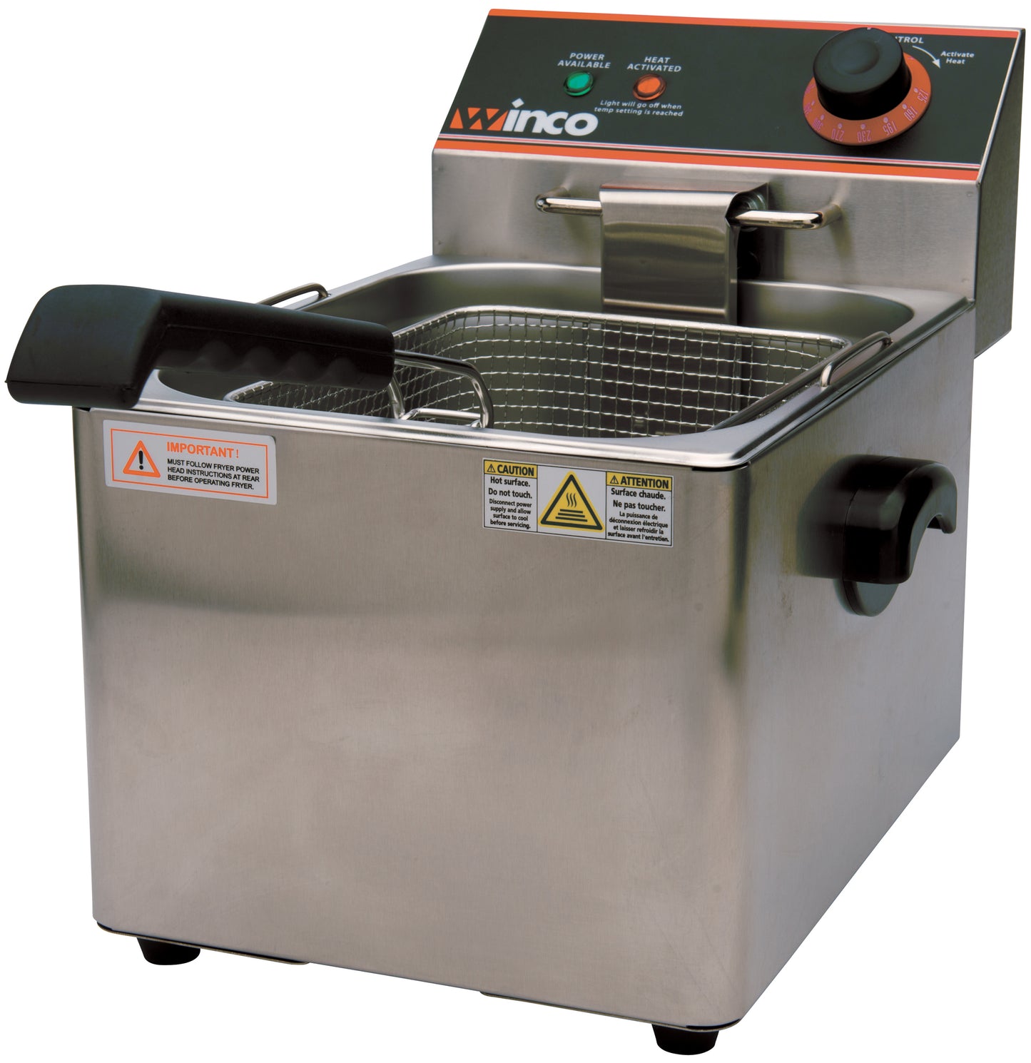 Winco EFS-16 16 Lbs Single Well Electric Fryer
