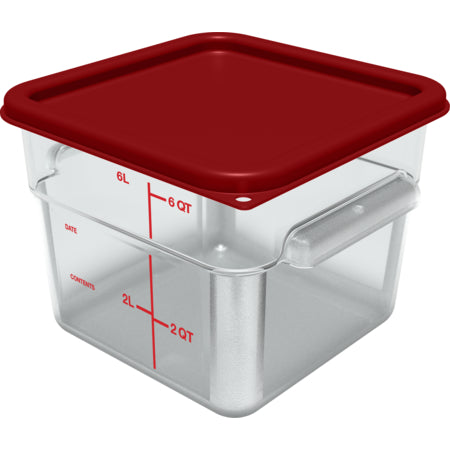 Carlisle 1197105 6 - 8 Qt Red Square Proprietary Blend Food Storage Container Lid