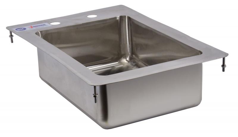 Omcan 39779 10" x 14" x 5" Single Stainless Steel Tub Drop in Sink with Flat Top