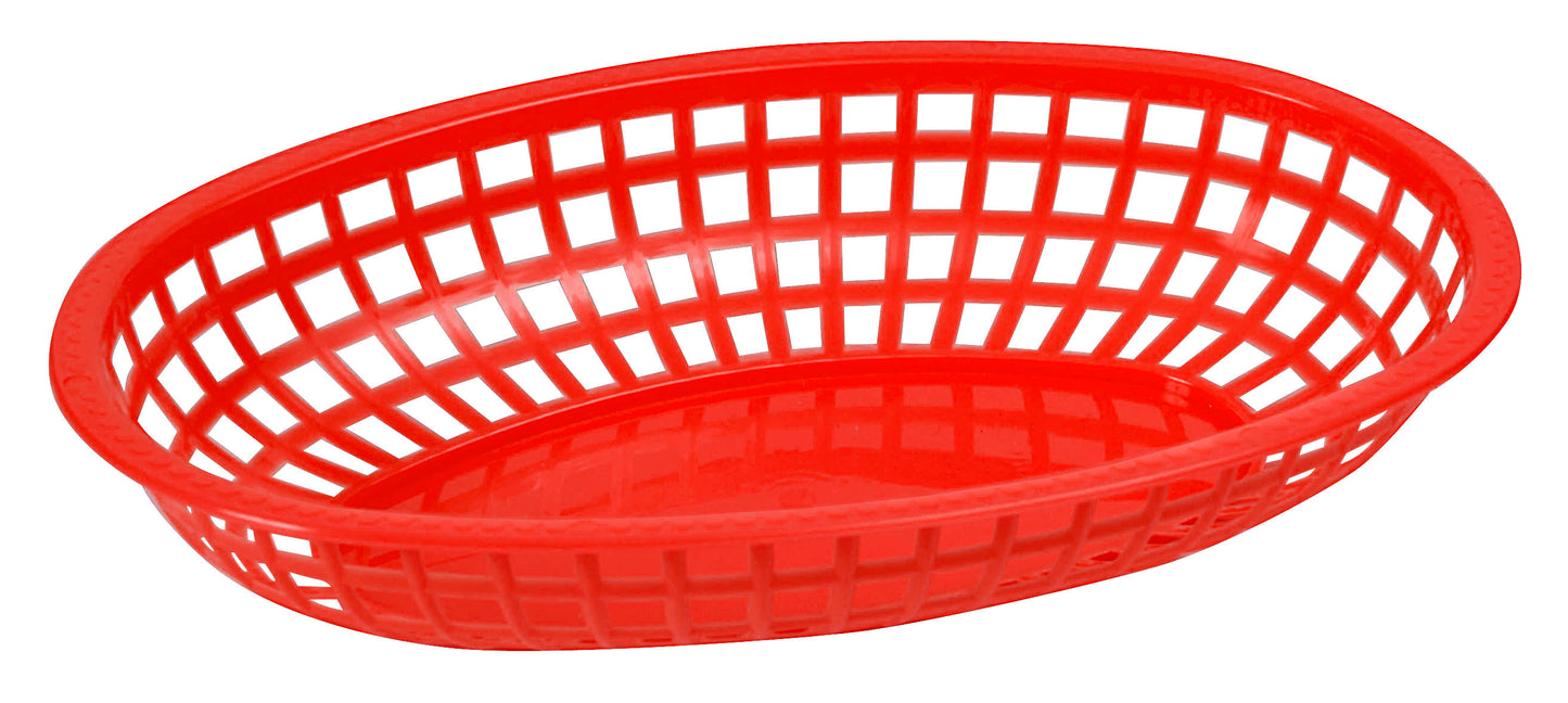 Winco POB-R 10-1/4" x 6-3/4" x 2" Red Fast Food Baskets