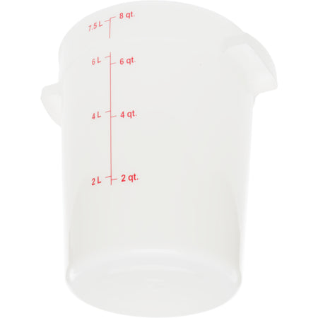 Carlisle 1097602 8 Qt White Round Polyethylene StorPlus Food Storage Container