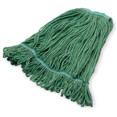Carlisle 369320M09 Medium Green Acrylic Fiber Anti-Microbial Looped-End Mop w/ Green Band