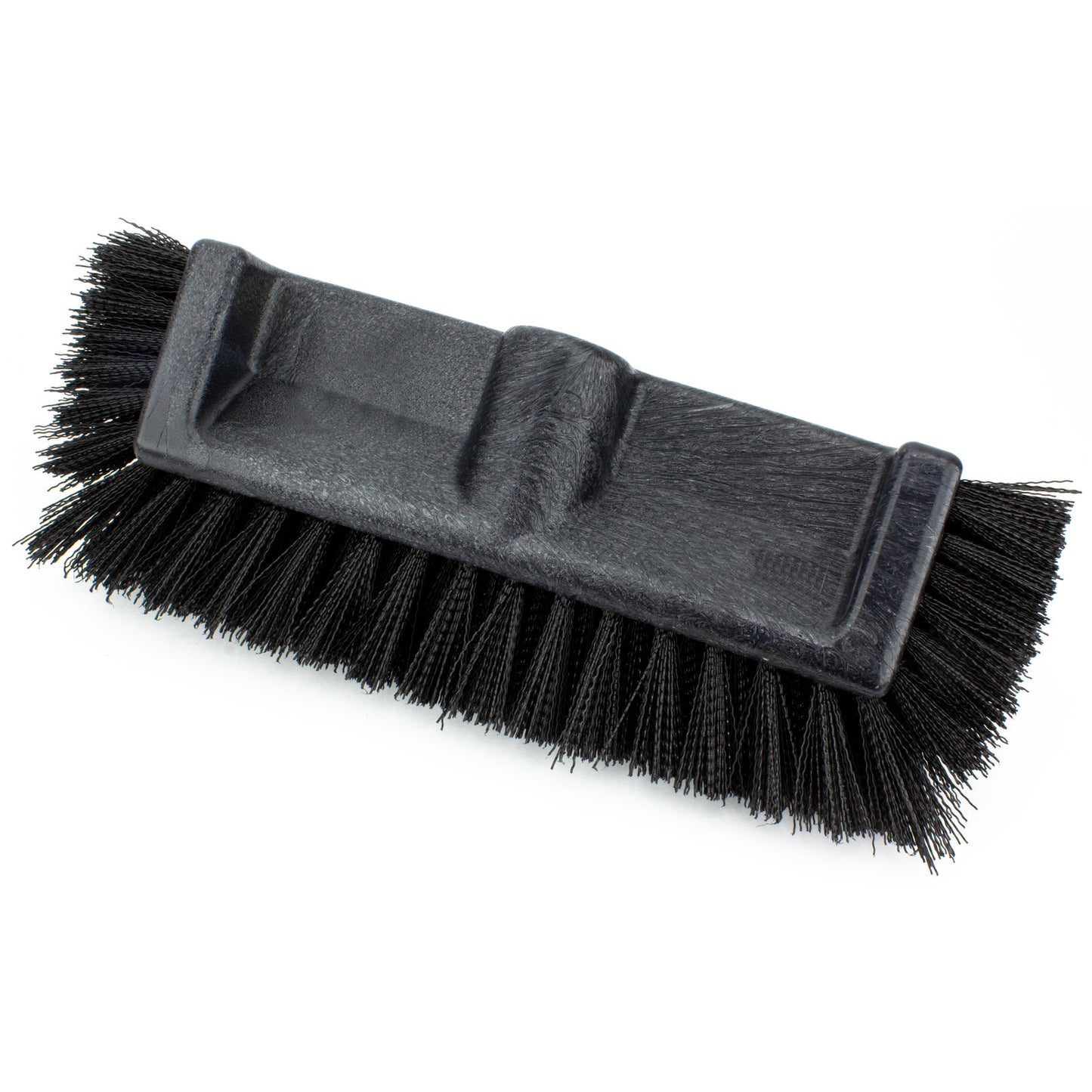 Carlisle 40422EC03 12" Black Color Coded Mult-Level Floor Scrub Brush with End Bristles