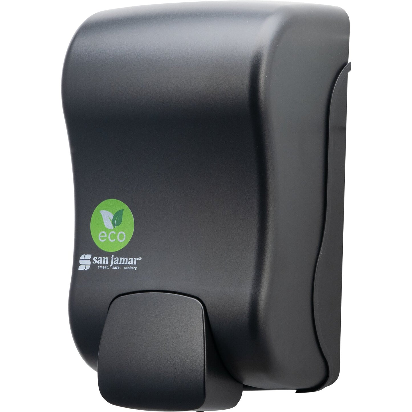 Carlisle S900REBK 900 mL Black Manual San Jamar ecoLogic Rely Soap & Sanitizer Dispenser, Liquid & Lotion