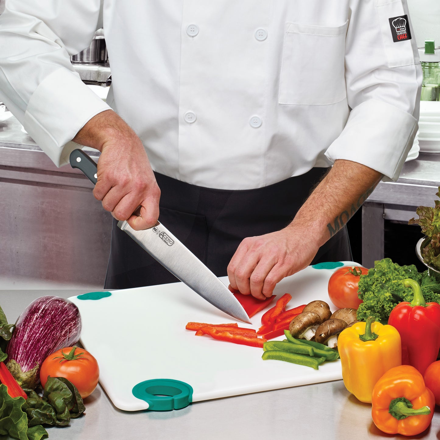 Winco KFP-100 10" Triple Riveted Chef Knife