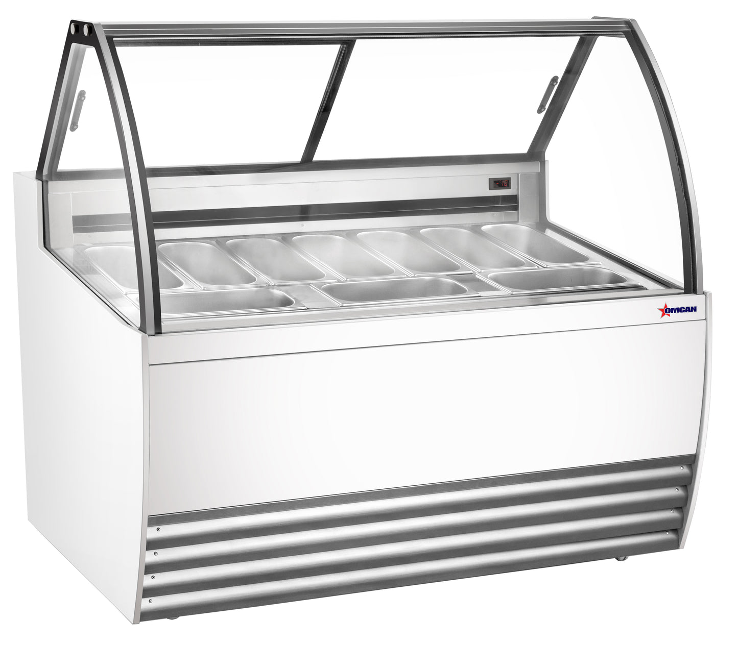 Omcan 47498 55" Gelato Display Showcase (White Exterior) with 10 Pans
