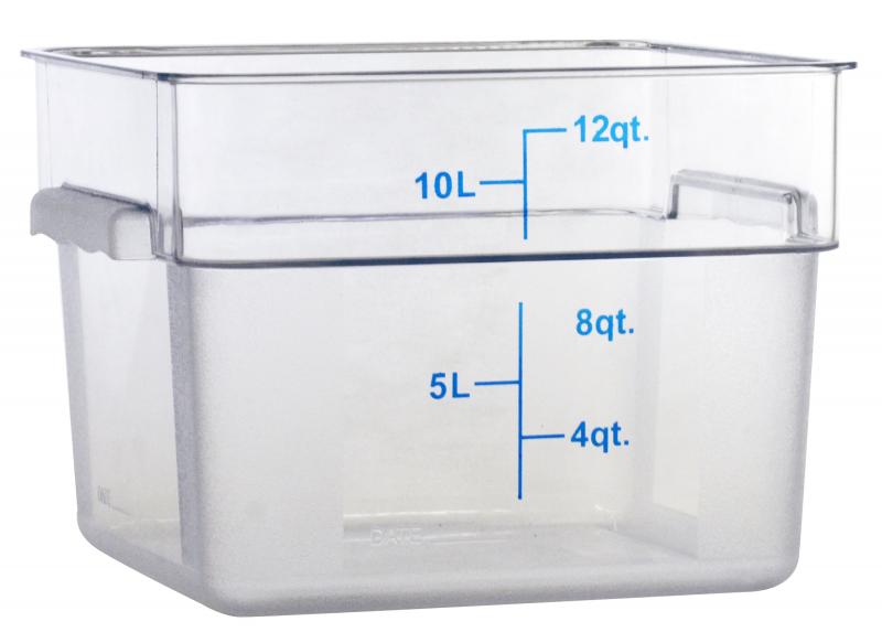 Omcan 80167 12 Qt Clear Square Polycarbonate Food Storage Container
