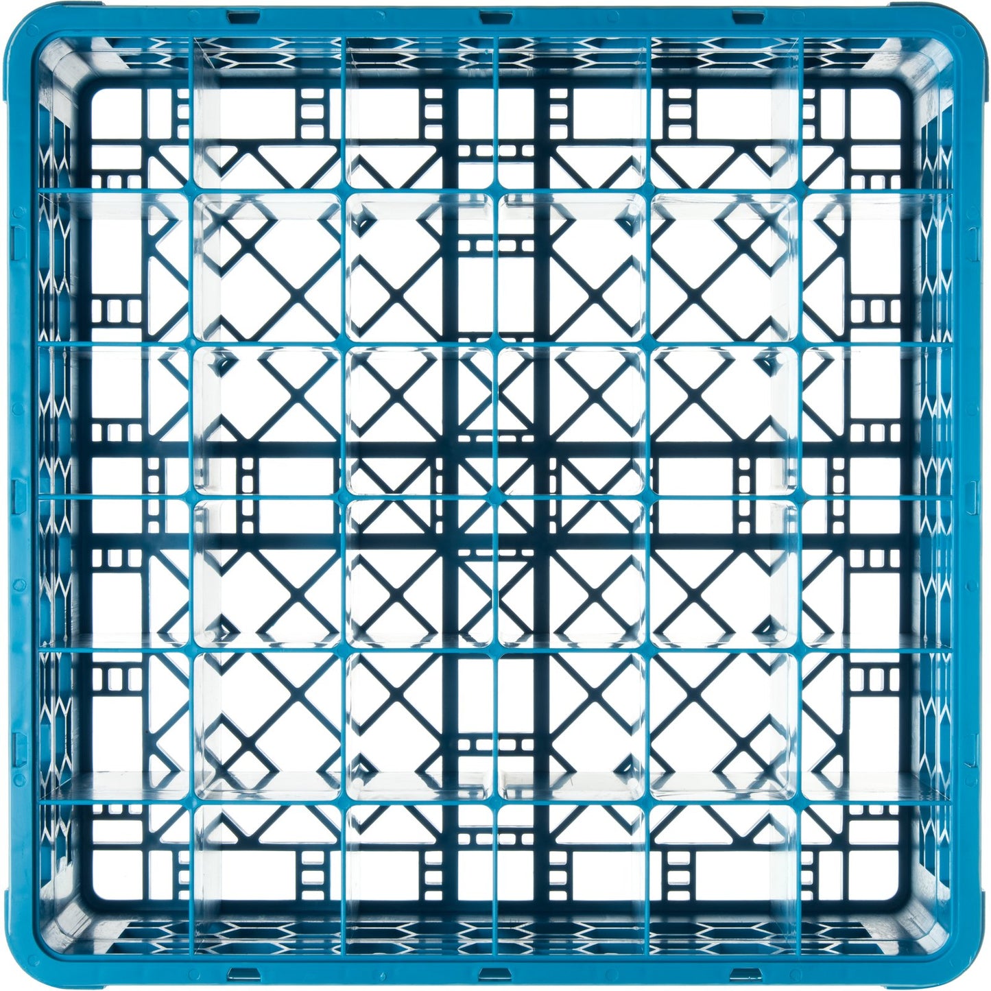 Carlisle RG36-114 Carlisle Blue 36-Compartment Polypropylene OptiClean Divided Glass Rack with 1 Extender 5.56"