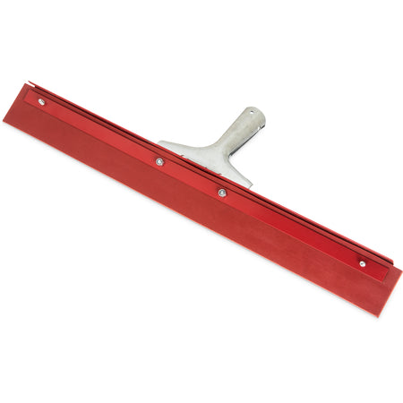 Carlisle 4007500 18" Red Straight Red Gum Rubber Flo-Pac Floor Squeegee With Heavy Duty Steel Frame