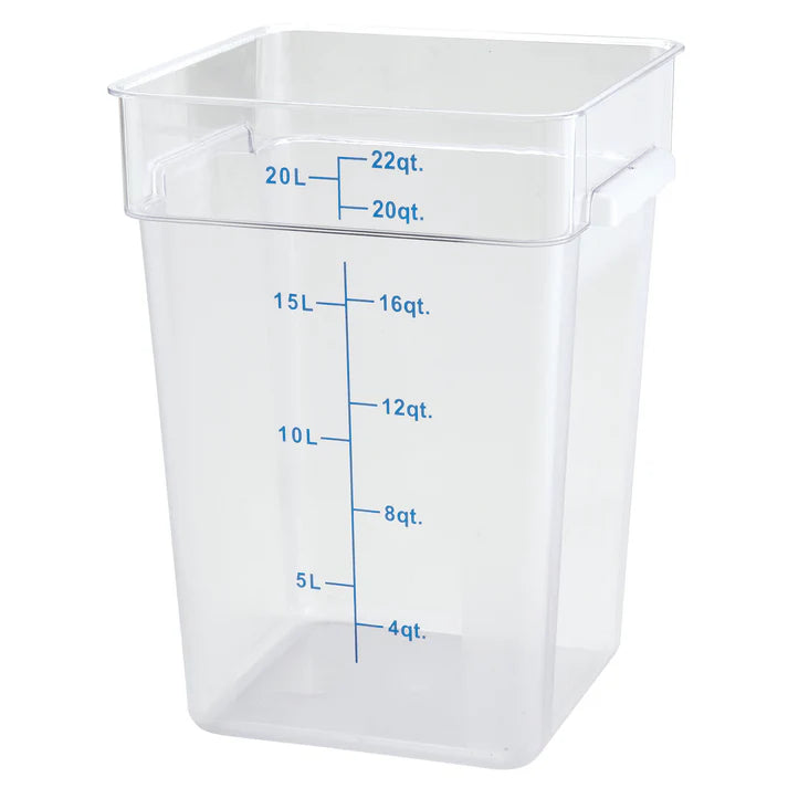 Winco PCSC-22C 22 Qt. Clear Square Polycarbonate Storage Container