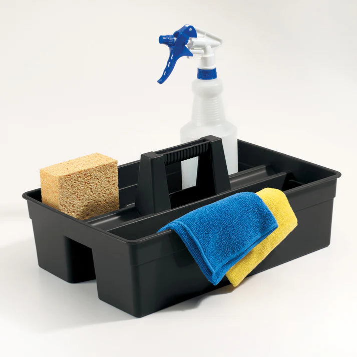 Winco PJC-1511K Black 3-Compartment Janitorial Caddy