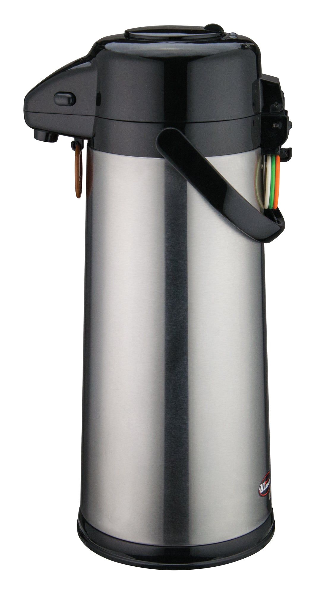 Winco AP-535 3 L Stainless Steel Body Glass Lined Airpot w/ Push Button Top