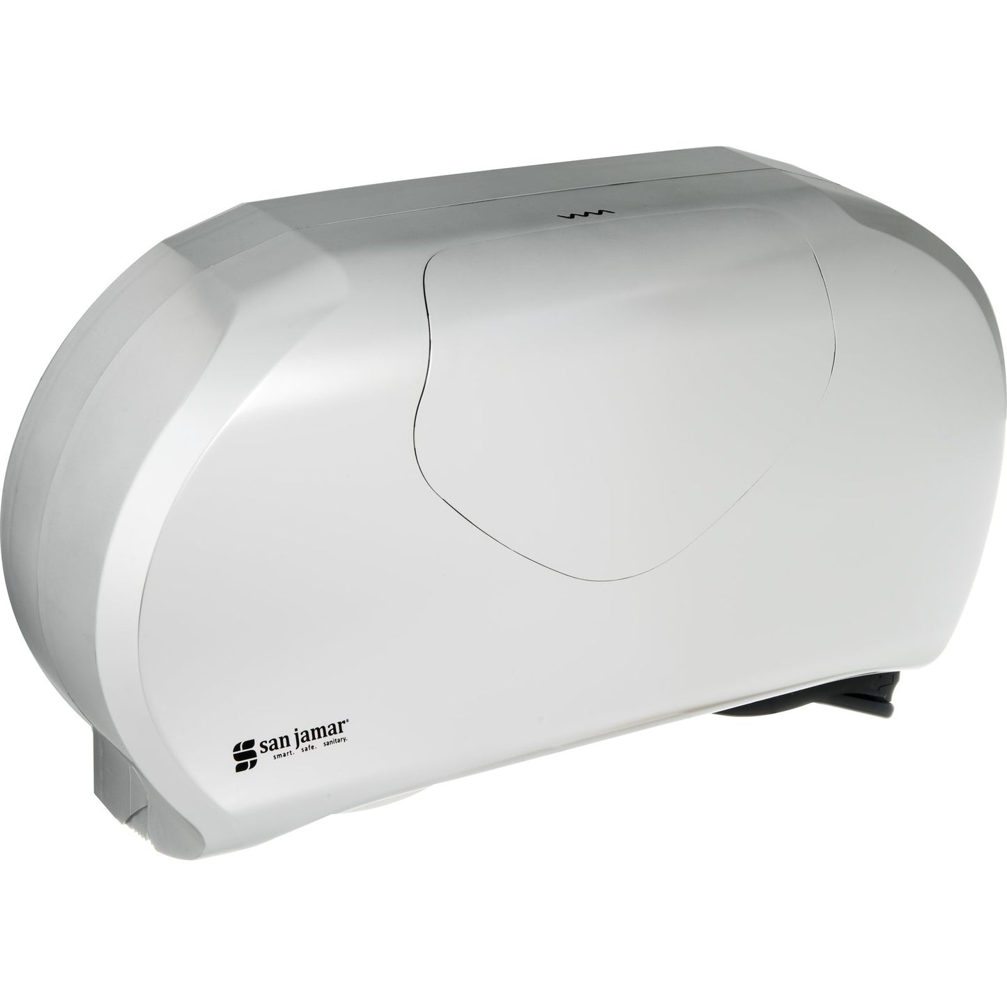 San Jamar R4070SS 9" High Impact Plastic Summit Twin Jumbo Bath Tissue Dispenser, 3.25" core, Stainless Steel - Stainless Steel