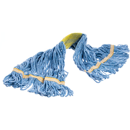 Carlisle 369442B14 Small Blue Synthetic/Cotton Blend Flo-Pac Looped-End Mop With Yellow Band