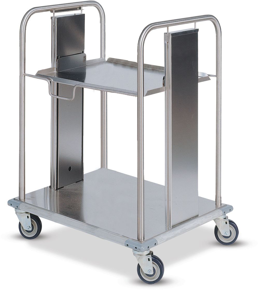 Dinex DXPIDRS1020 Stainless Steel Shelf Mobile Rack Dispenser for 10" x 20" Racks