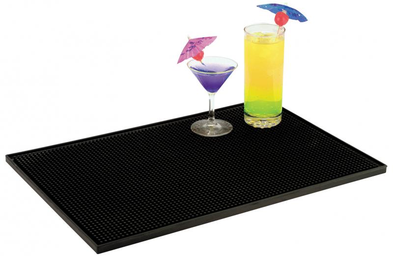Omcan 80363 18" x 12" Black Bar Service Mat