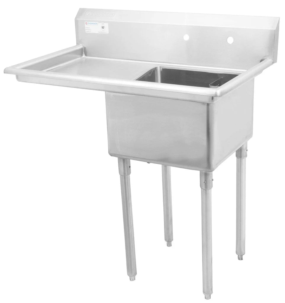Thorinox TSS-1818-L18 18" x 18" Single Sink with Left Drainboard