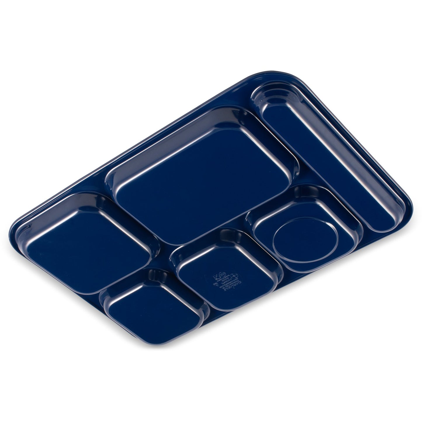 Carlisle 4398850 14.5" x 10" Dark Blue 6-Compartment Melamine Right Hand Tray