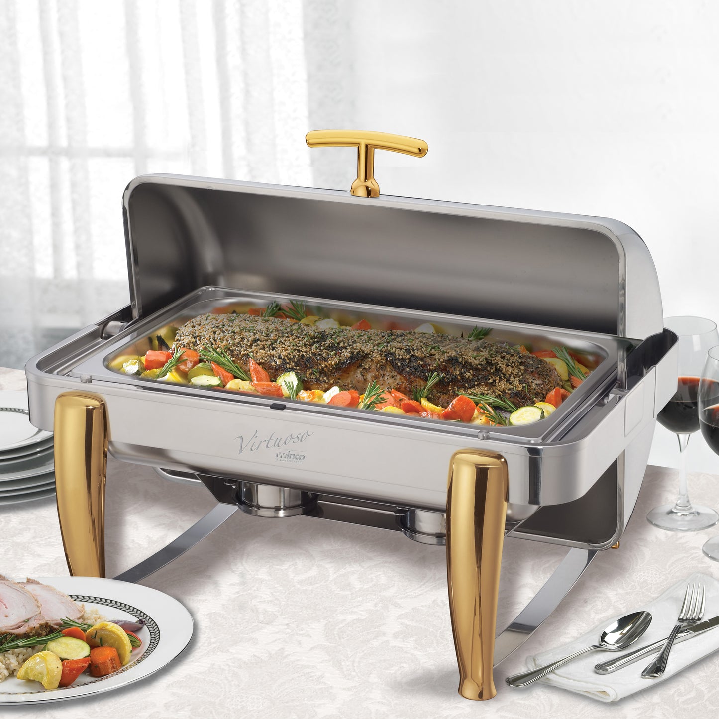 Winco SPF2 Full-size Stainless Steel Straight-sided Steam Pan, 2-1/2" Deep