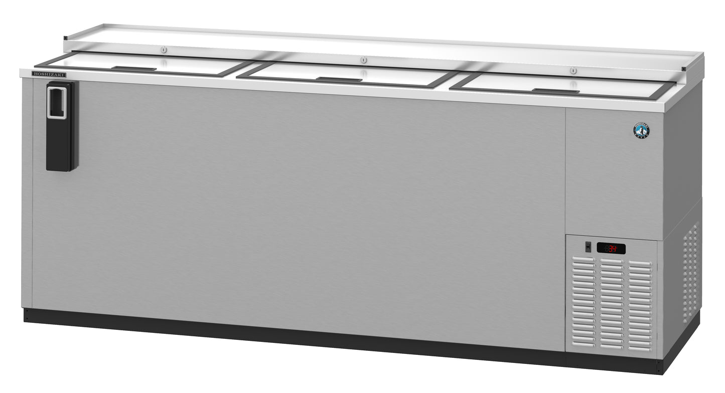 Hoshizaki CC80-S Three Section Stainless Steel Back Bar Bottle Cooler, Slide Top Doors Refrigerator