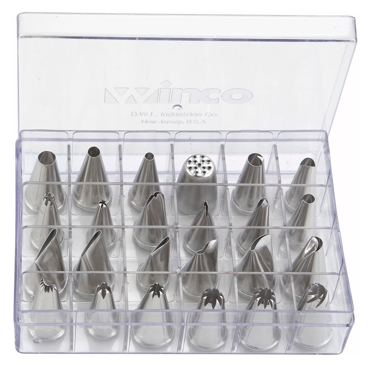 Winco CDT-24 Stainless Steel 24 Tips Cake Decorating Set