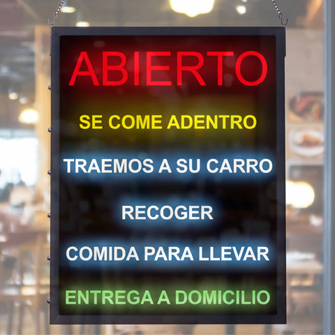 Winco LED-21 LED - "All-in-One" Open Sign (Spanish Version)