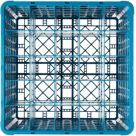 Carlisle RG25-514 Carlisle Blue 25-Compartment Polypropylene Divided Glass Rack with 5 Extenders 11.9"