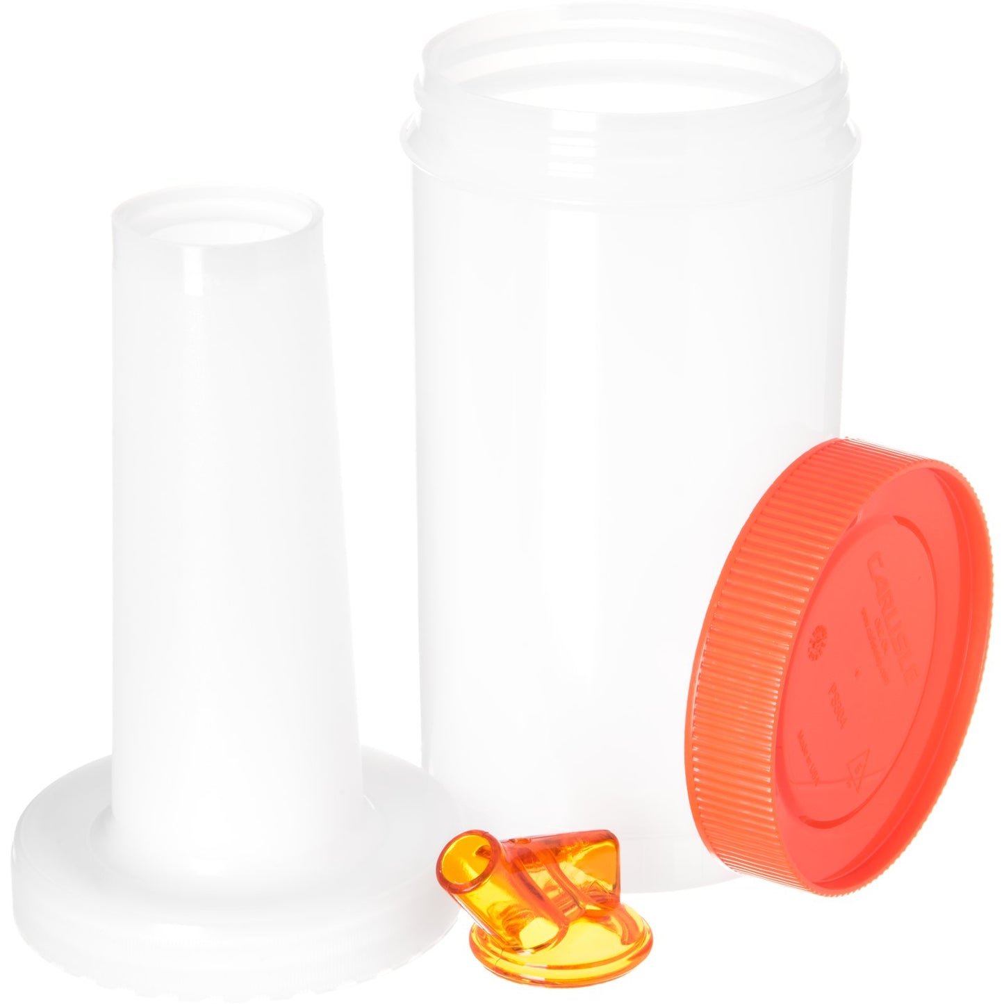 Carlisle PS601N24 32 oz/ Quart Orange Store N' Pour Complete Unit Bundle