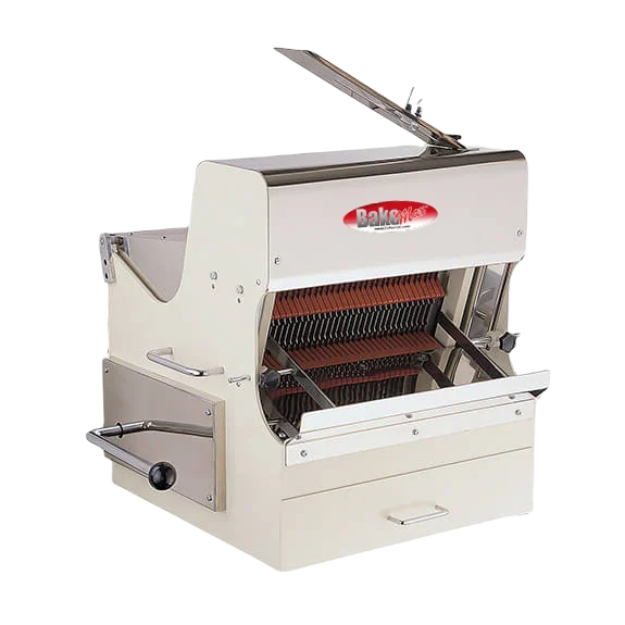 BakeMax BMSS001 Electric Countertop Artisan Safety Hard Crusted Bread Slicer with 5/8″ Slice Thickness
