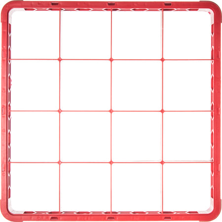 Carlisle RE16C05 Red 16-Compartment Polypropylene OptiClean Divided Glass Rack Extender 1.78"