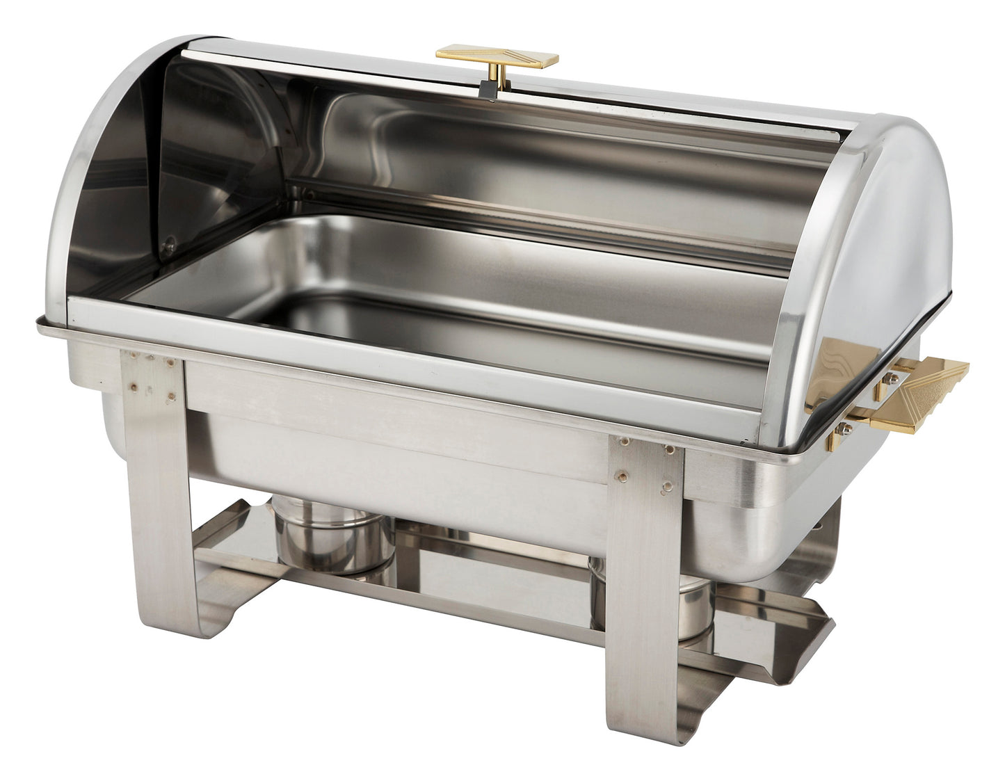 Winco C-5080 8 Qt. Stainless Steel Dallas Roll Top Cover Chafer, Heavyweight