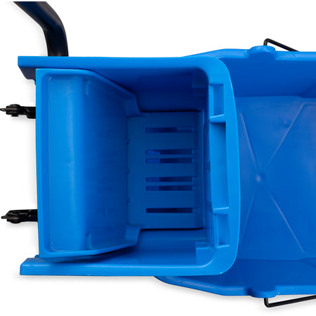 Carlisle 3690814 26 Qt Blue Polypropylene Commercial Mop Bucket with Side-Press Wringer