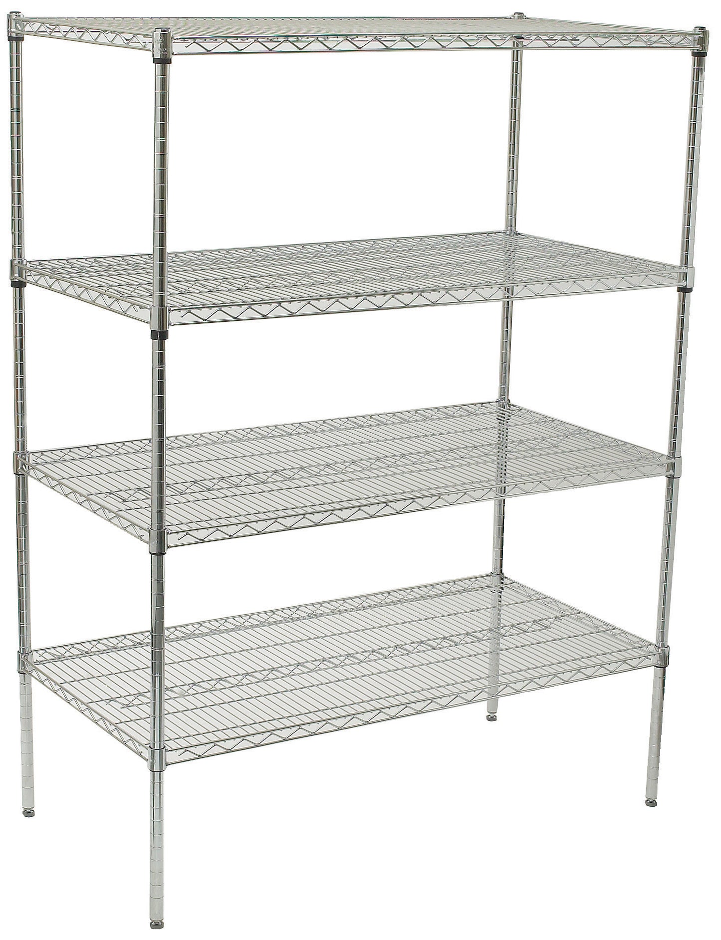 Winco VCS-2448 24" x 48" x 72" Chrome-Plated 4-Tier Wire Shelving Set