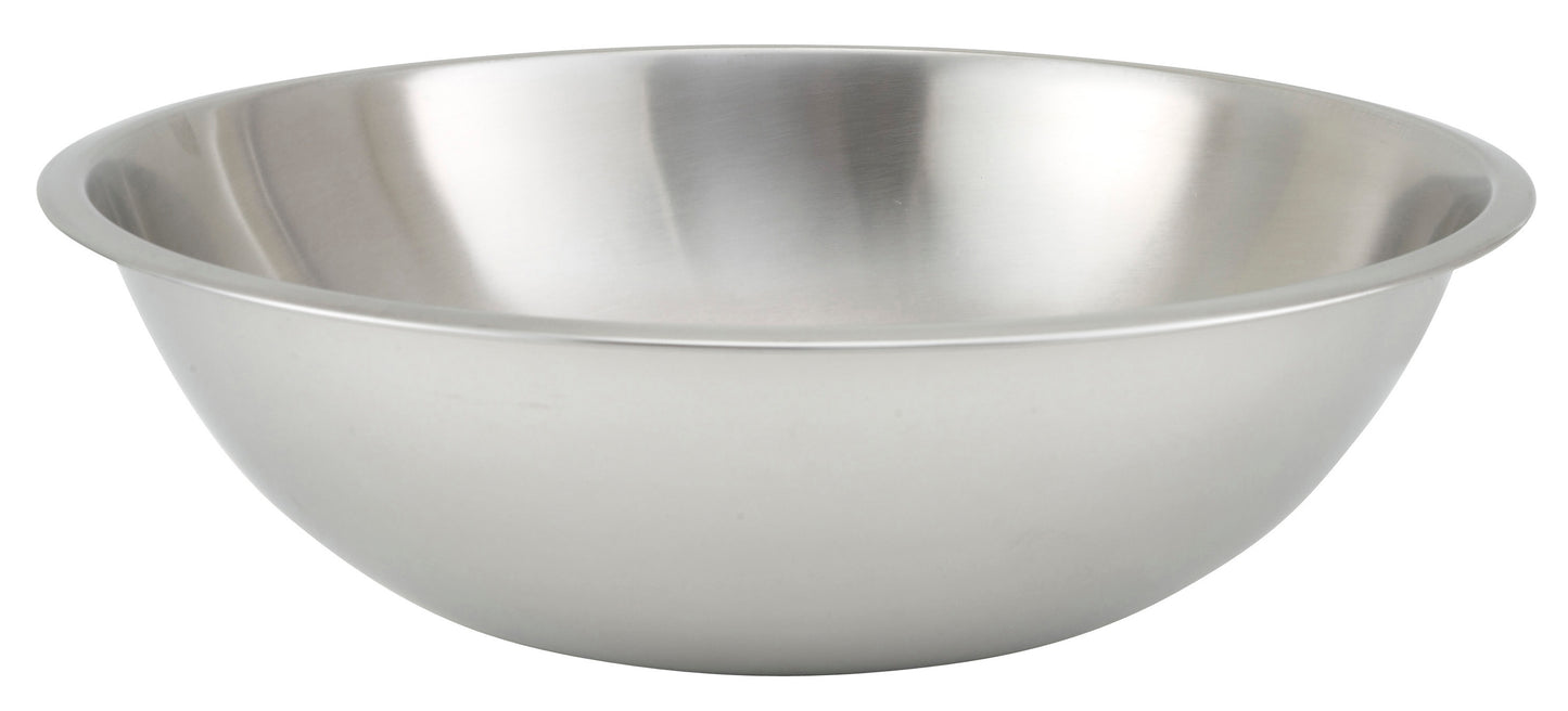 Winco MXHV-1600 16 Qt. Stainless Steel Heavy Duty Shallow Mixing Bowl