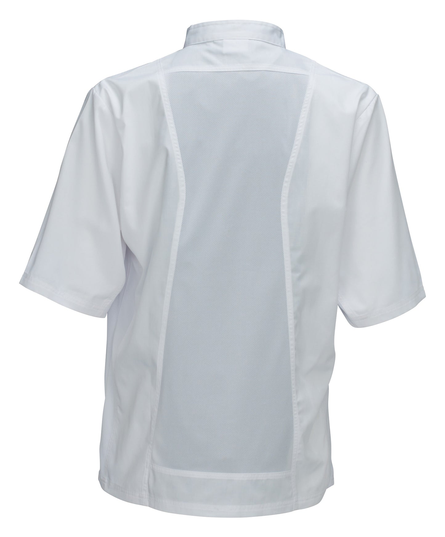 Winco UNF-9WM Medium White Ventilated Cook Shirt, Short Sleeve