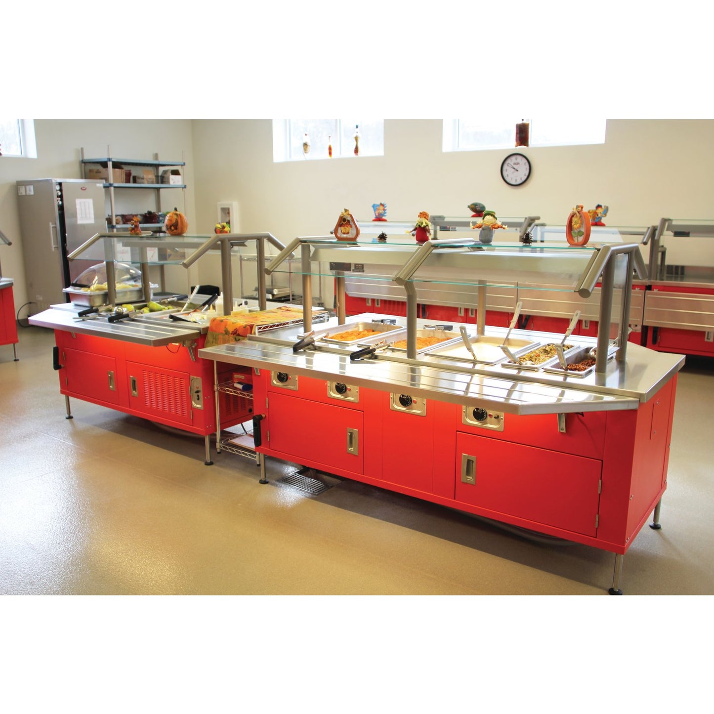 Dinex DXP4HFHIB 63" x 30" x 36" 4-Well Stainless Steel DineXpress Hot Food Counter with Heat-In Base
