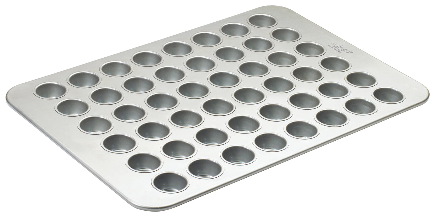 Winco HMF-48T 2.1oz. ea 48-Compartment Aluminum Steel Mini Muffin Pan