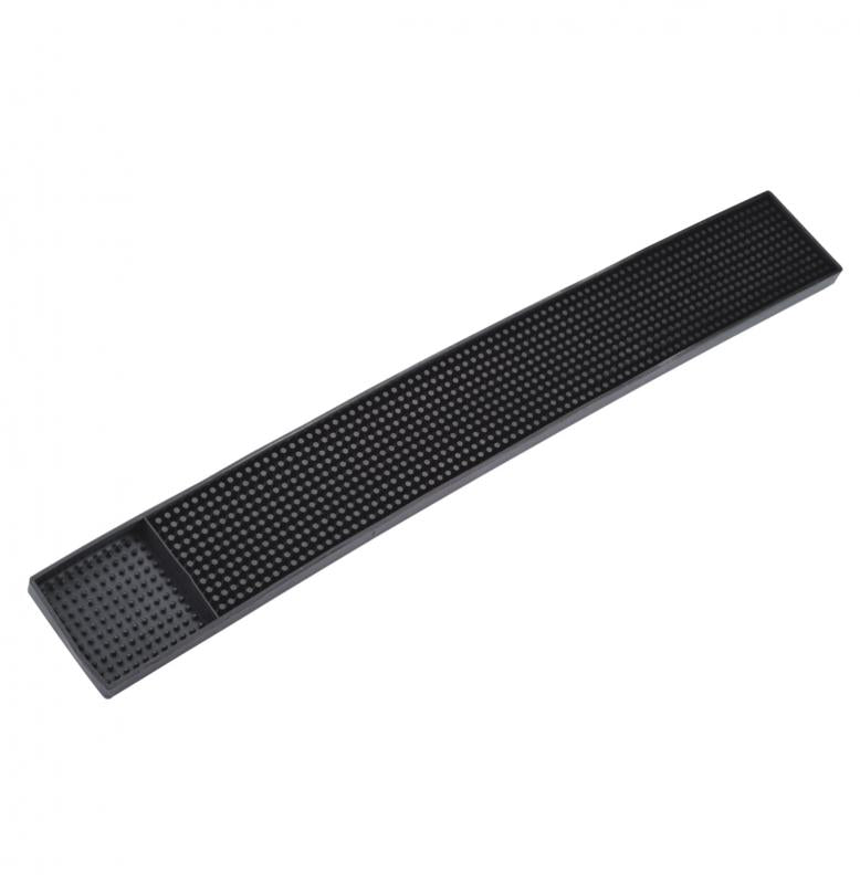 Omcan 80365 3 1/4" x 27" Black Bar Rail Spill Mat