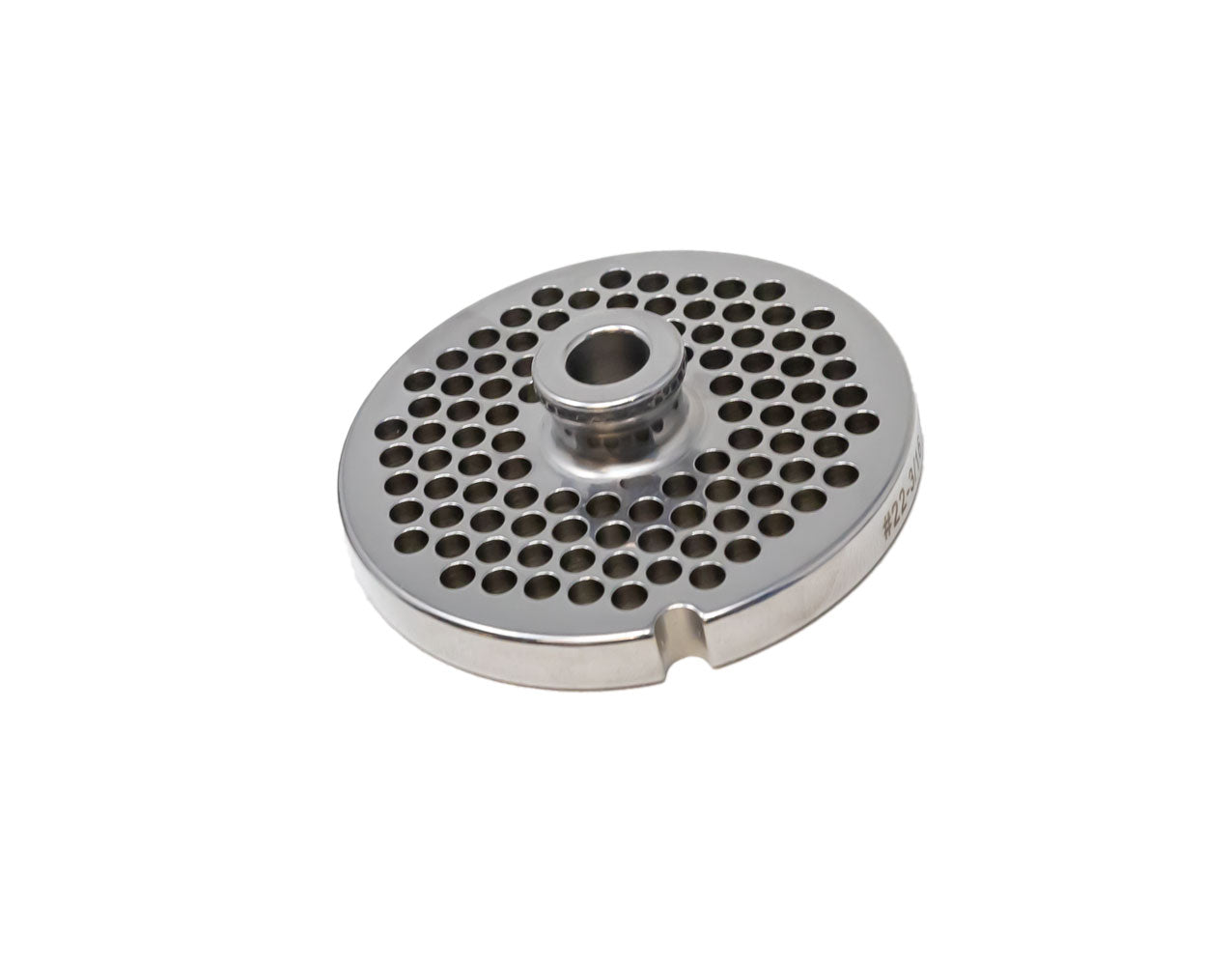 Omcan 11200 #22 One Notch/Round European Style Stainless Steel Plate with Hub, 4.8mm (3/16")