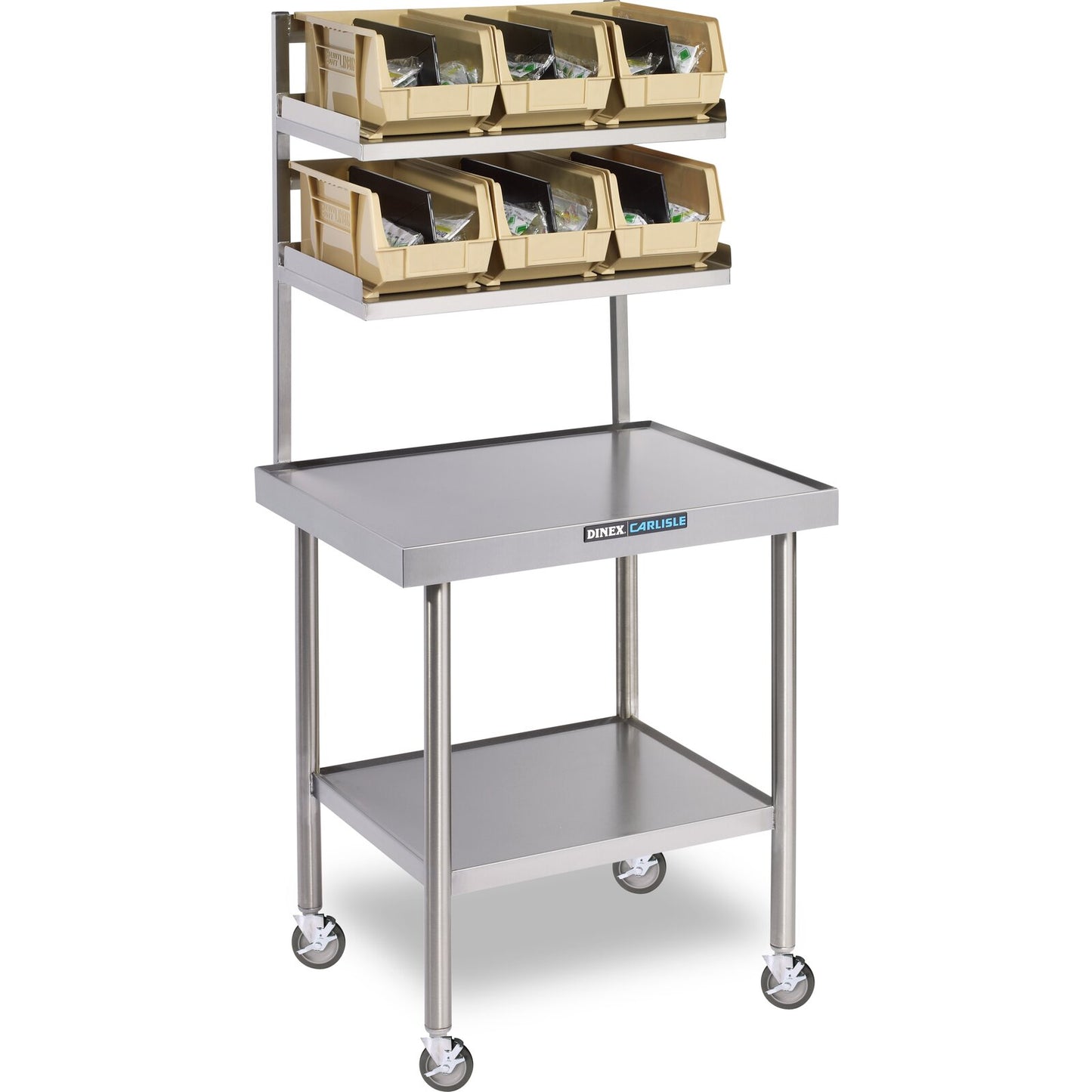Dinex DXPICTABLEMSS 30" x 24" Stainless Steel Mobile Induction Table with Starter Station