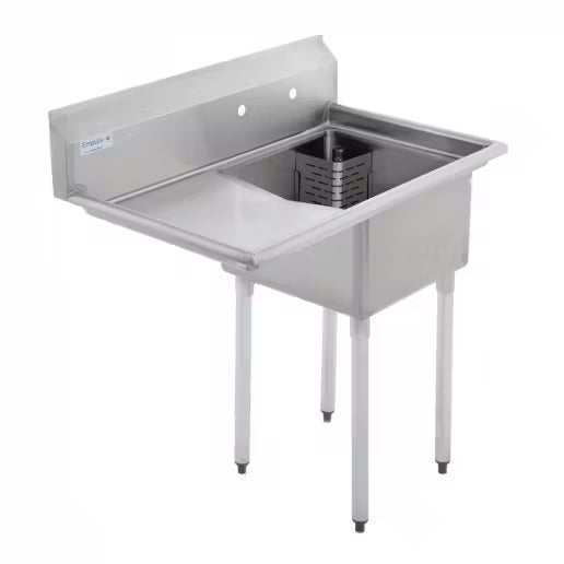 Bishop S1C181811-18L 18"x18" Single Compartment Sink with Left Drainboard