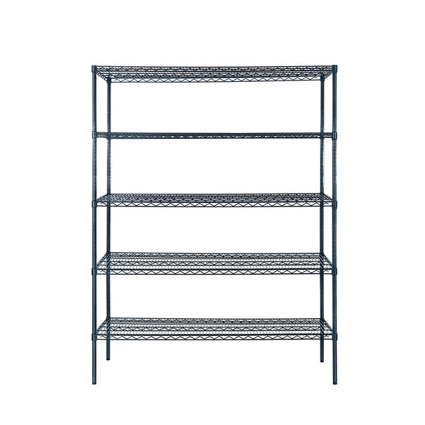 Atosa MWSSE184286 18"x42" Slate Gray 5-Shelf Epoxy Shelving Unit with 86" Post